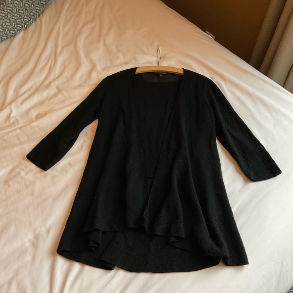 Eileen Fisher 100% Wool Cardigan Black Size XS - Picture 2 of 7